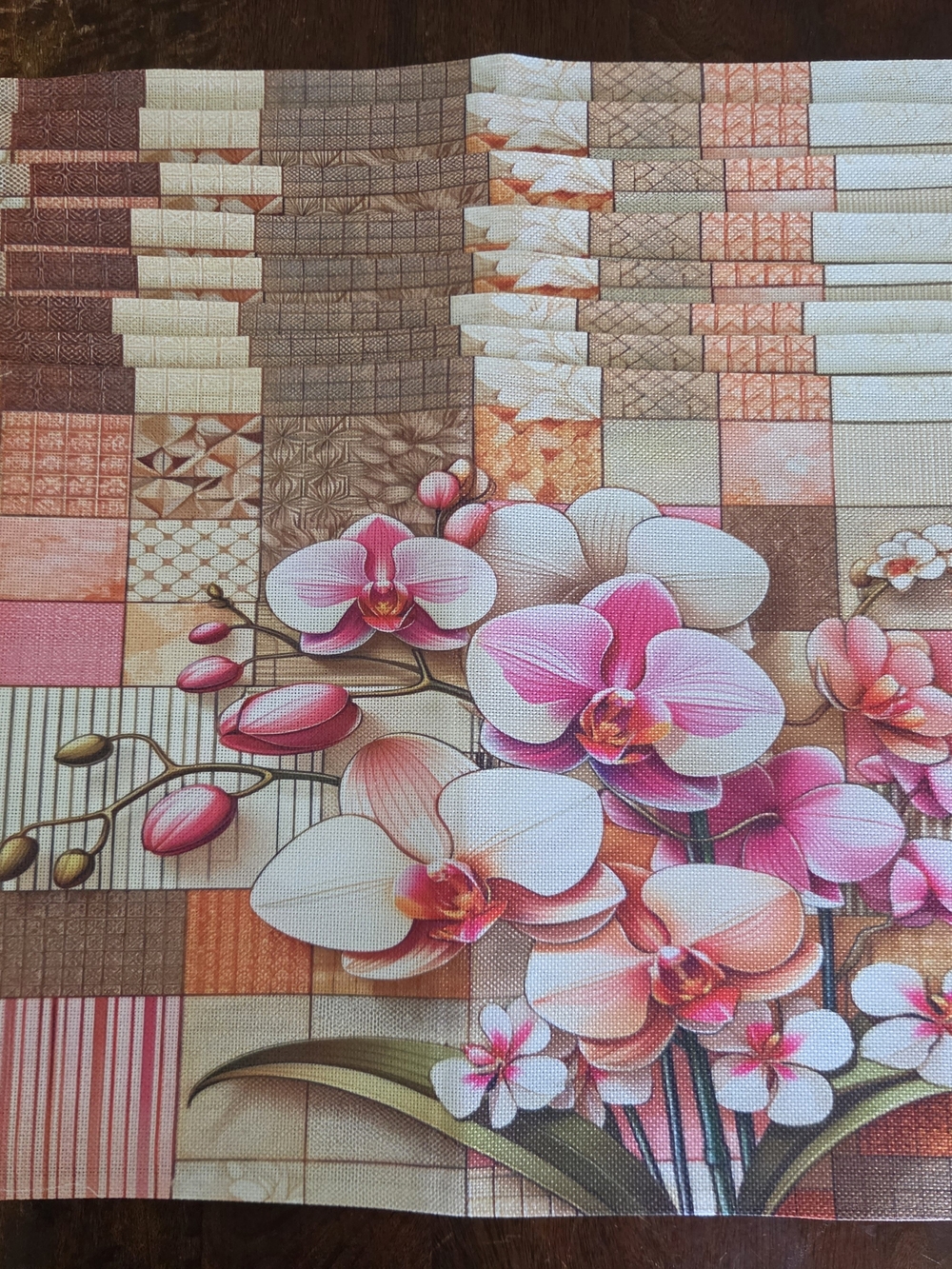 8 Piece Orchid Mosaic Floral Placemats